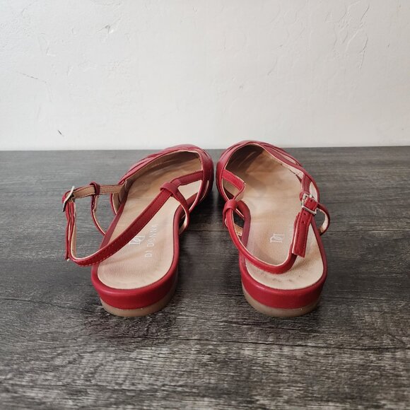 Women's Heels Genuine Leather Slingback Red Size French 40 - Picture 3 of 10